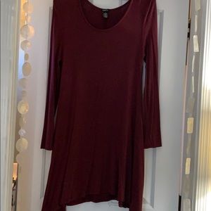 Maroon long sleeve dress